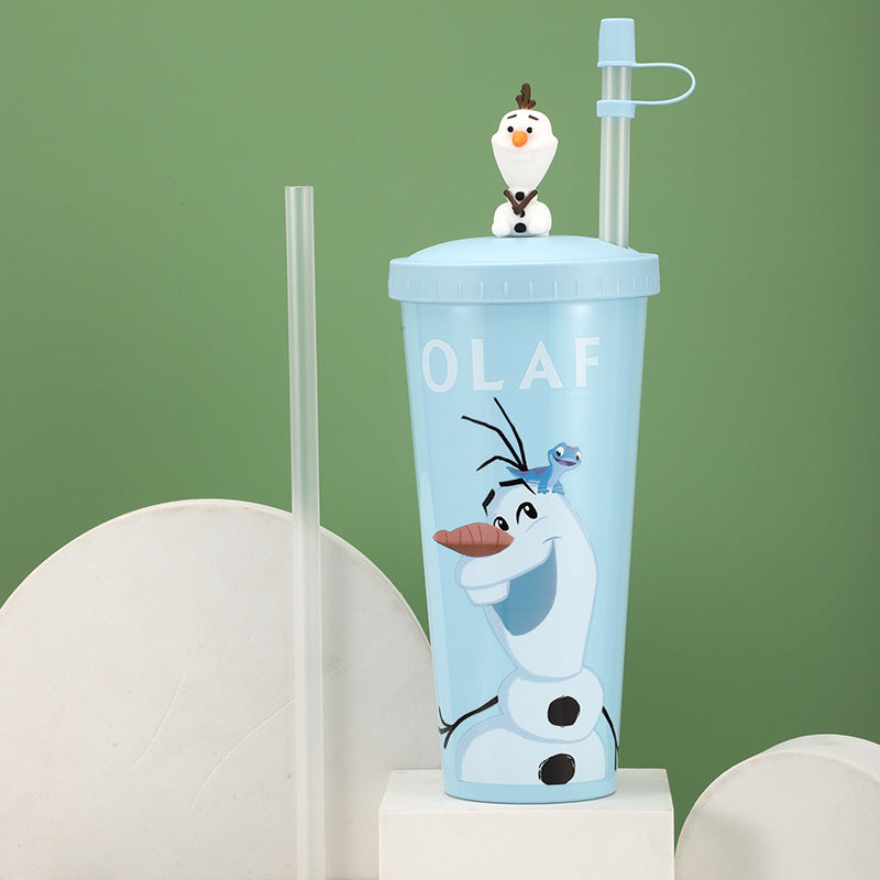 Straw cold water cup large-capacity